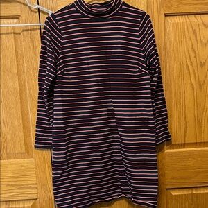 J. Jill Striped Long Sleeve Dress - Navy and Pink